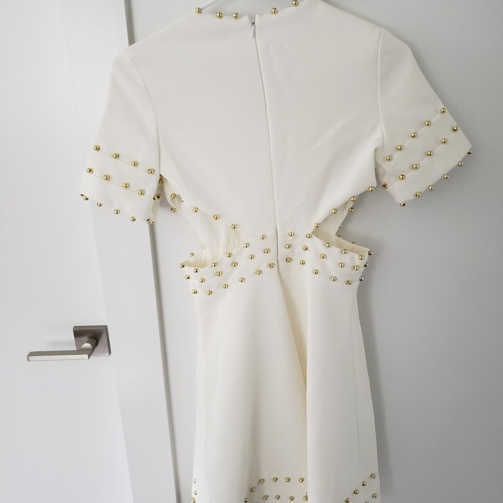 AVANTLOOK cream ladies Dress size S with Gold Bead - Picture 3 of 8